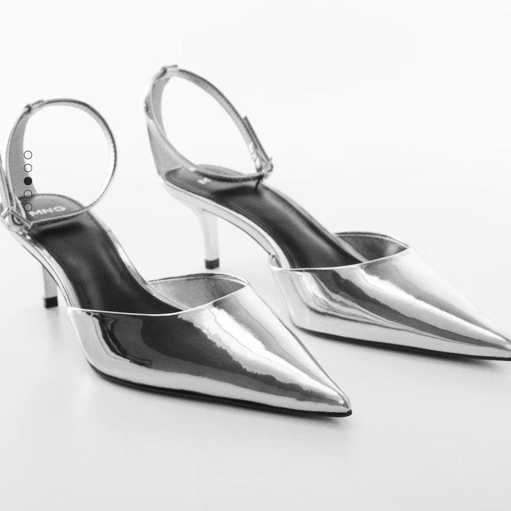Mango metallic heeled shoes, NIB